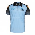 Camiseta Polo Cronulla Sutherland Sharks Rugby 2021 Azur